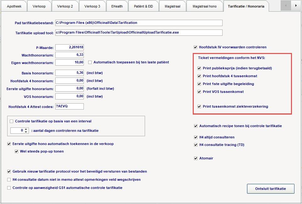 Kasticket parameters