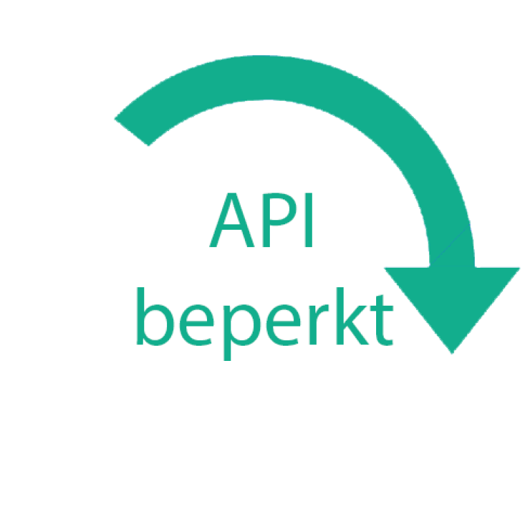 API koppeling beperkt